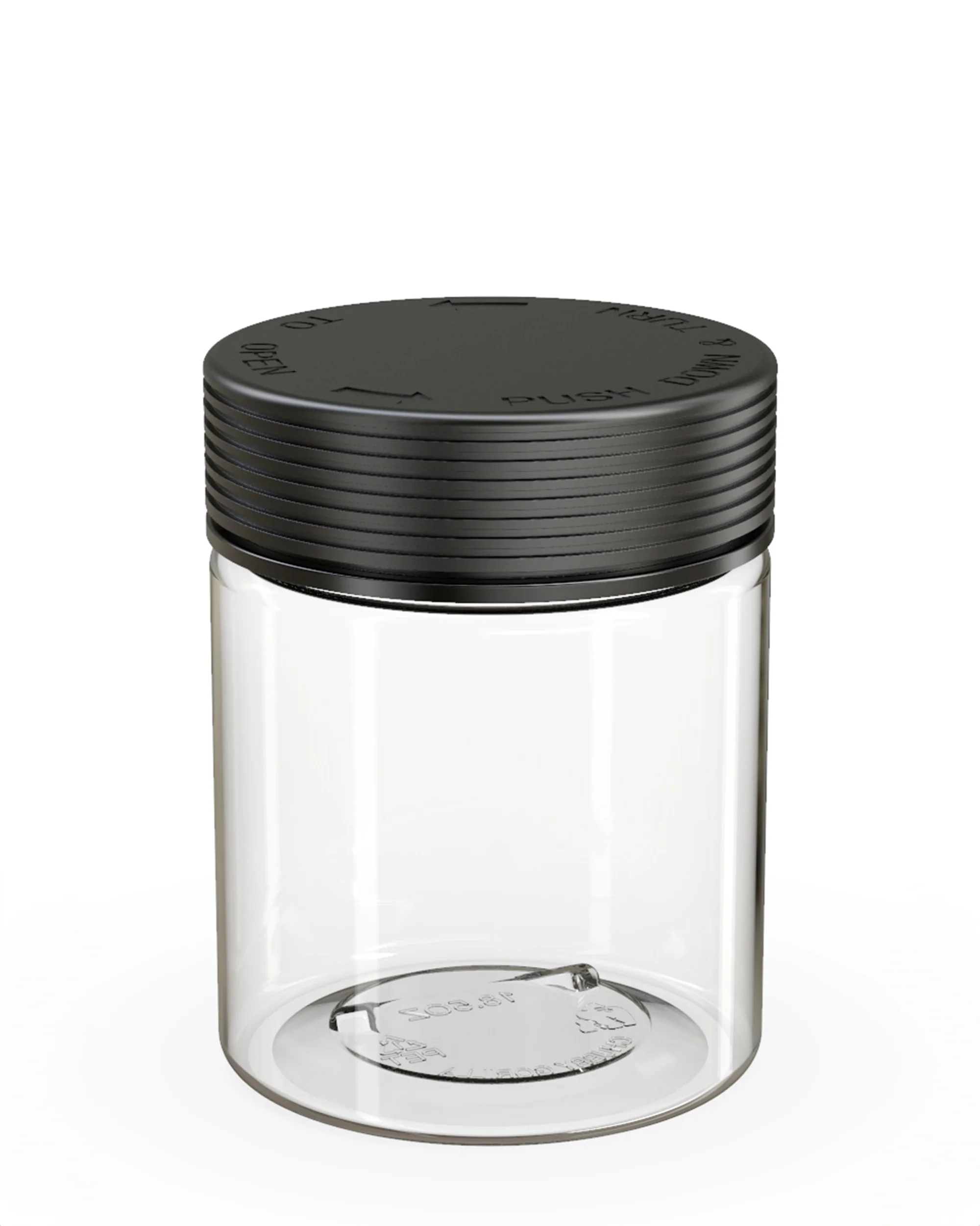 CHUBBY GORILLA | Child Resistant Clear Plastic Spiral XL Jar w/ Black Cap | 92.5mm - 18.5oz - 60 Count - Image 2