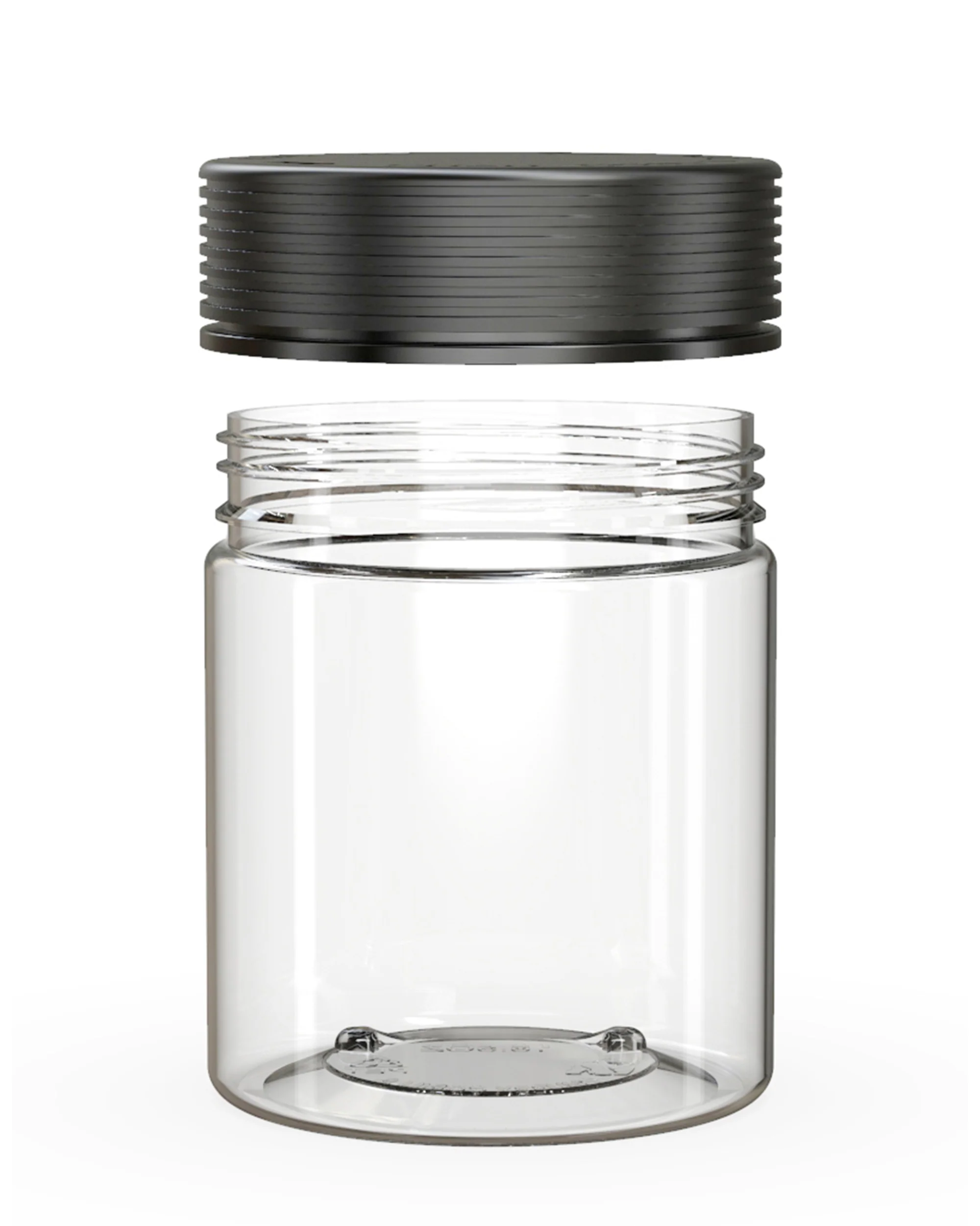 CHUBBY GORILLA | Child Resistant Clear Plastic Spiral XL Jar w/ Black Cap | 92.5mm - 18.5oz - 60 Count - Image 3