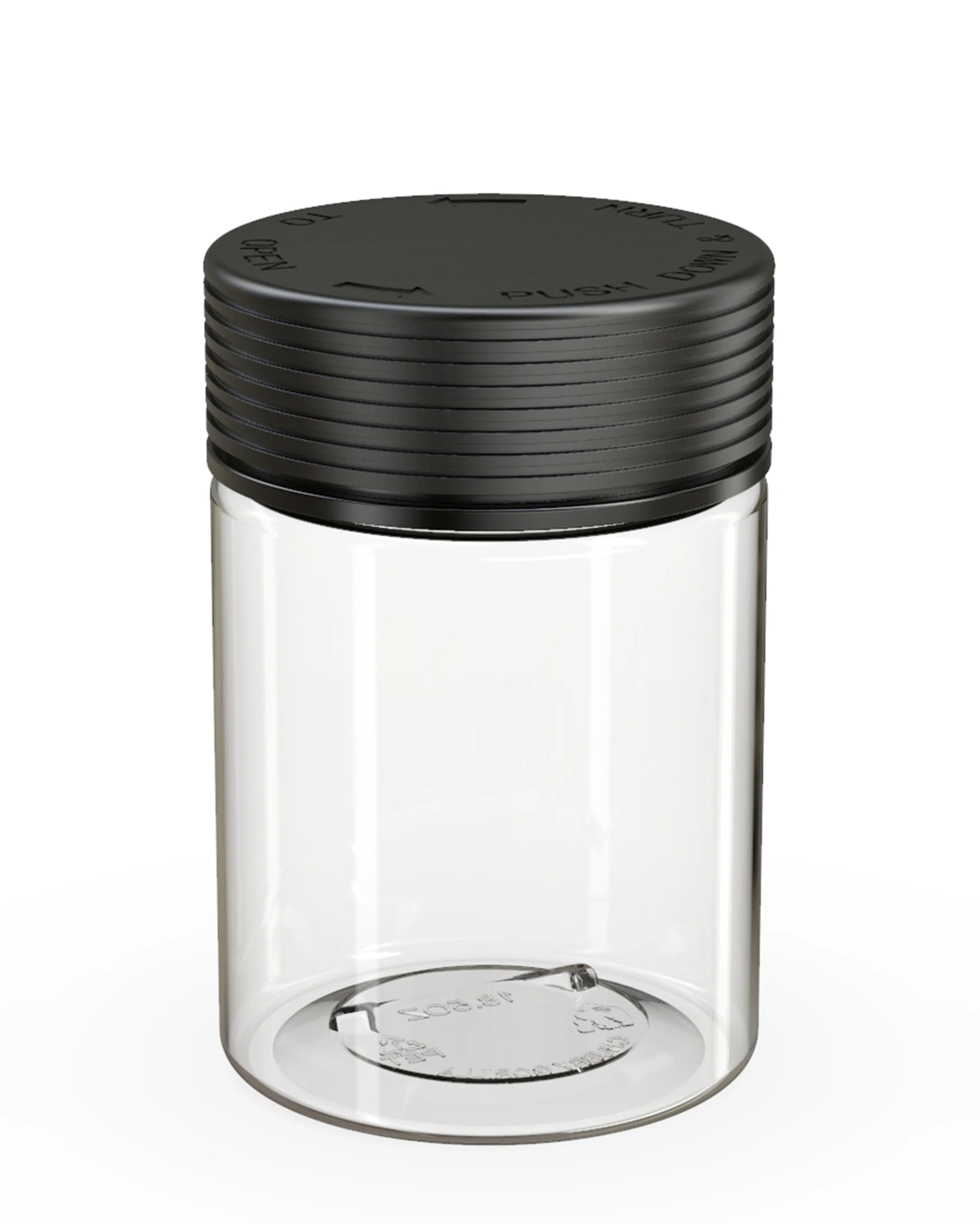 CHUBBY GORILLA | Child Resistant Clear Plastic Spiral XL Jar w/ Black Cap | 92.5mm - 21.5oz - 40 Count - Image 2