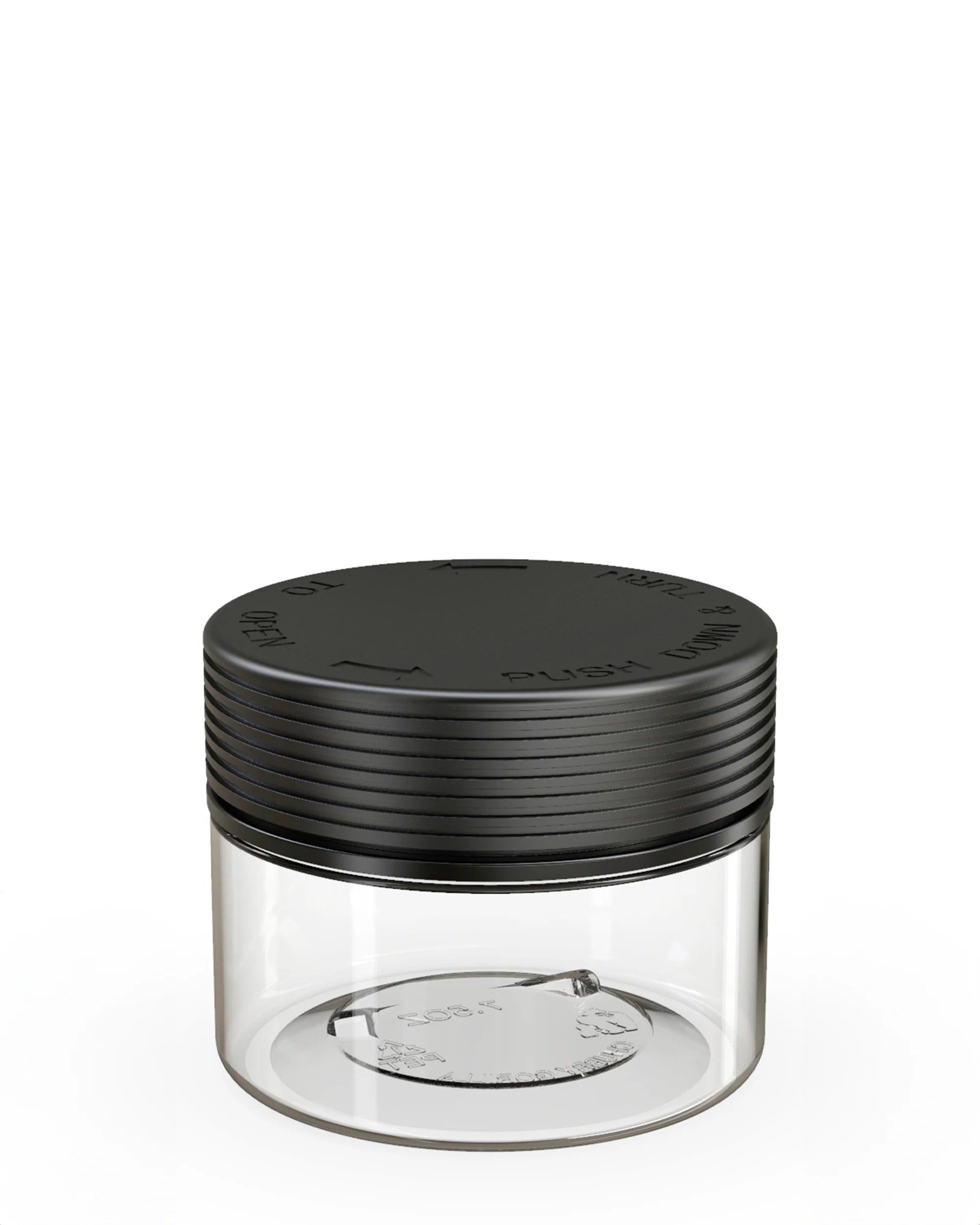 CHUBBY GORILLA | Child Resistant Clear Plastic Spiral XL Jar w/ Black Cap | 92.5mm - 7.5oz - 100 Count - Image 2