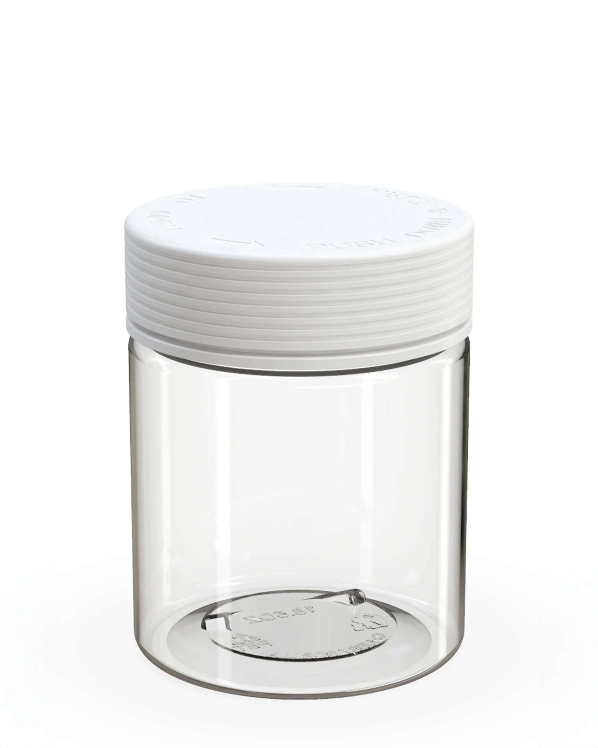 CHUBBY GORILLA | Child Resistant Clear Plastic Spiral XL Jar w/ White Cap | 92.5mm - 18.5oz - 60 Count - Image 2