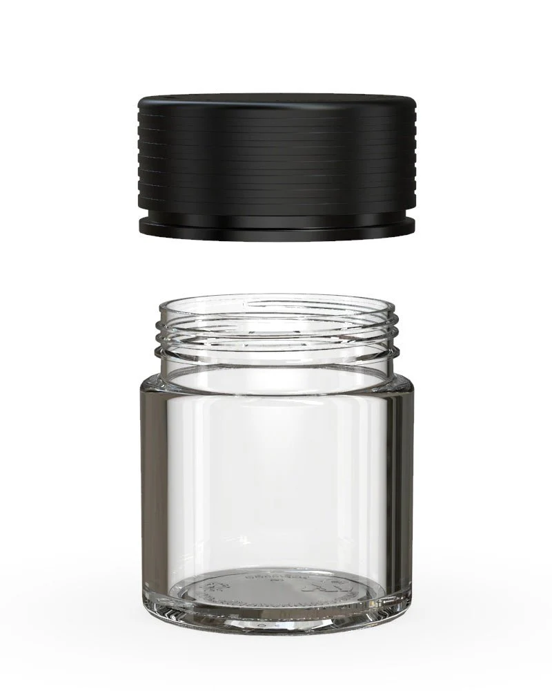 CHUBBY GORILLA | Child Resistant Clear Plastic Thick Wall Spiral Jar w/ Black Cap | 55mm - 2oz - 150 Count - Image 3