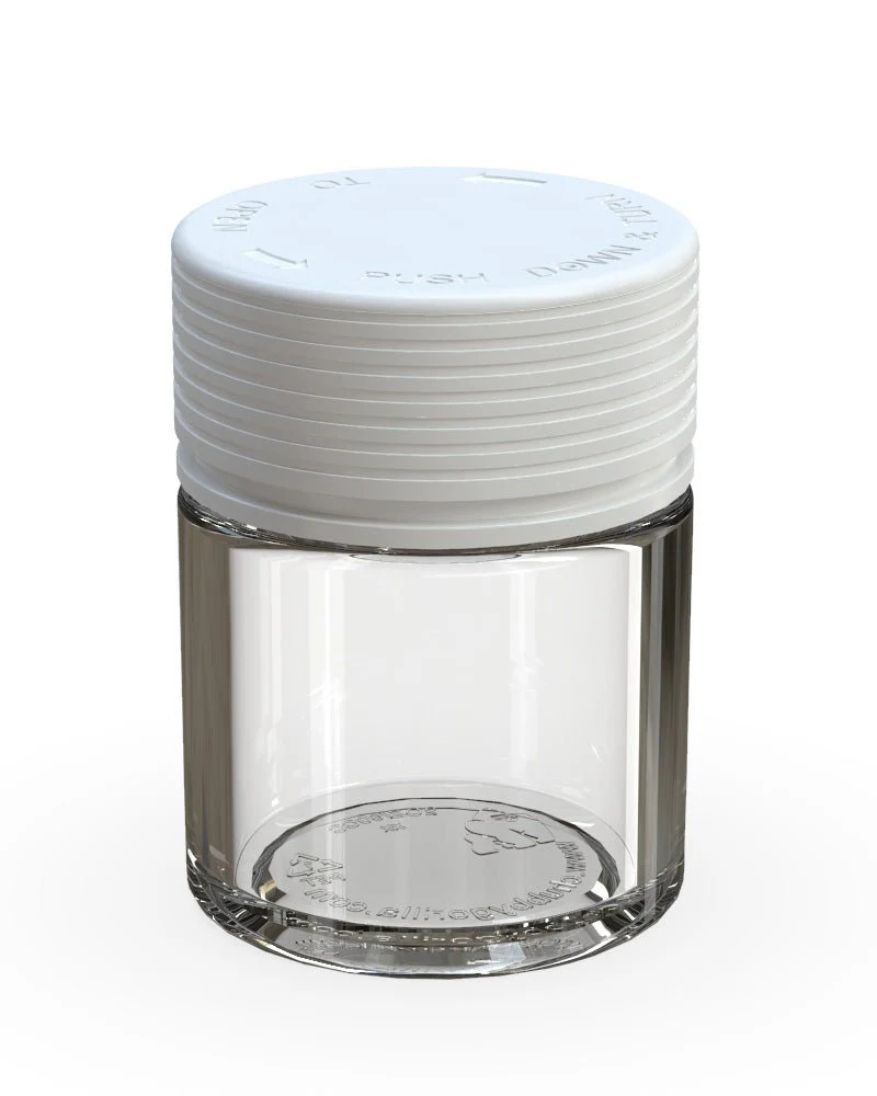 CHUBBY GORILLA | Child Resistant Clear Plastic Thick Wall Spiral Jar w/ White Cap | 55mm - 2oz - 150 Count - Image 2