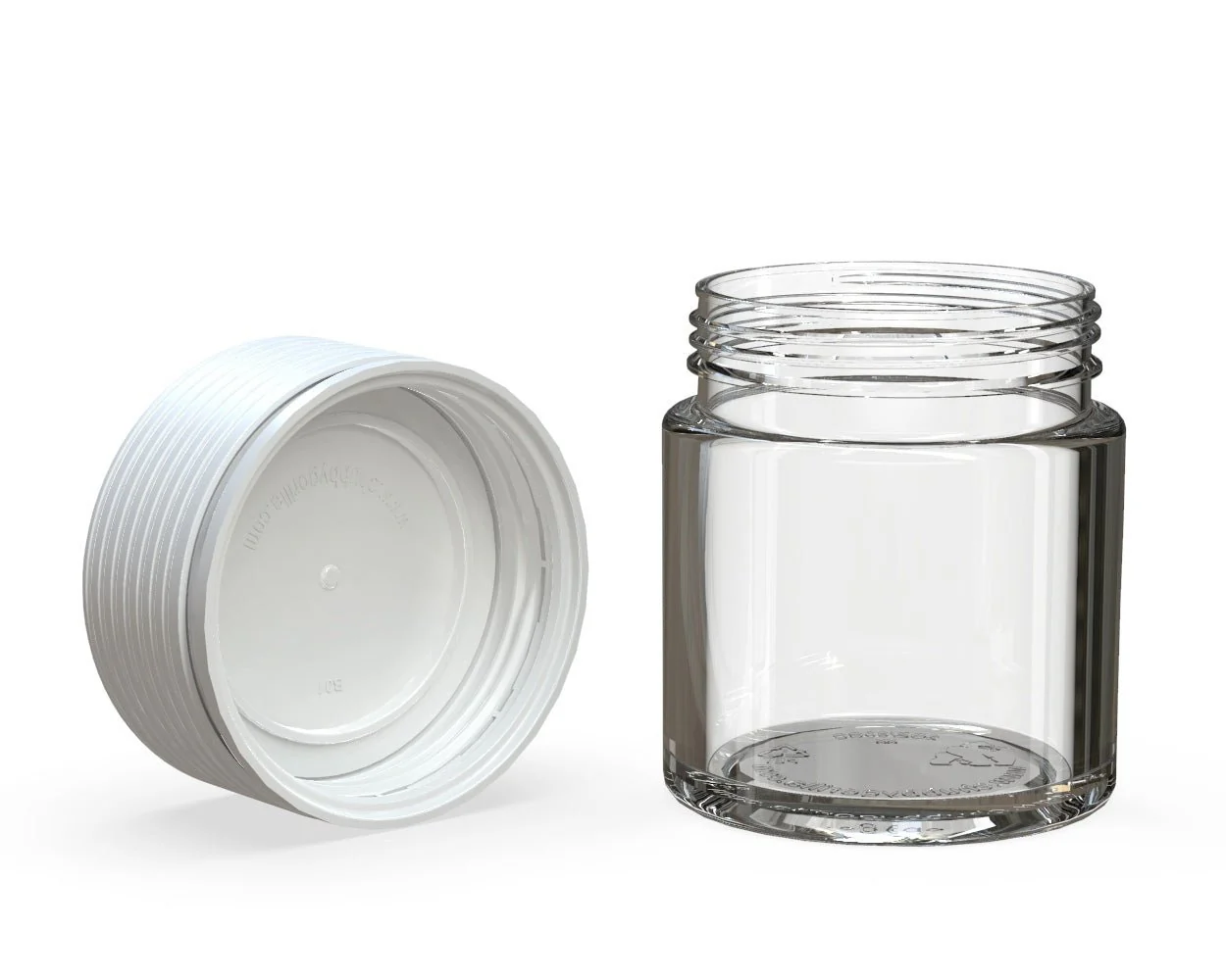 CHUBBY GORILLA | Child Resistant Clear Plastic Thick Wall Spiral Jar w/ White Cap | 55mm - 2oz - 150 Count - Image 4
