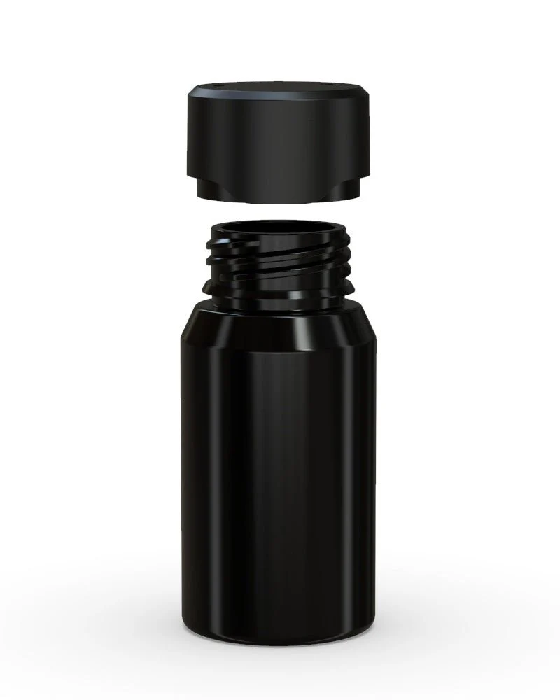CHUBBY GORILLA | Child Resistant Mini Aviator Shot Bottles Black | 60mL - w/ Black Lid - 500 Count - Image 3