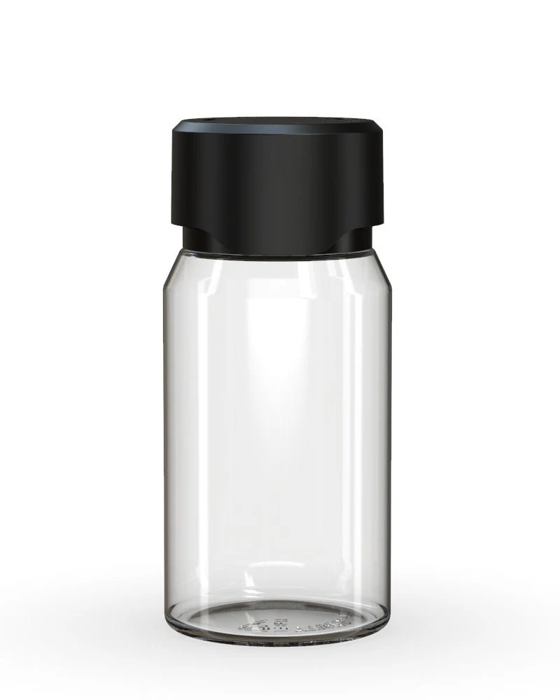 CHUBBY GORILLA | Child Resistant Mini Aviator Shot Bottles Clear | 60mL - w/ Black Lid - 500 Count