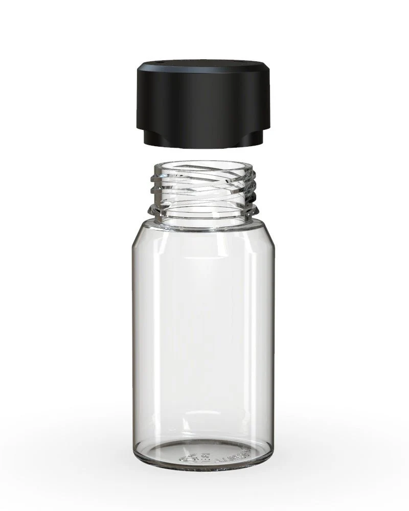 CHUBBY GORILLA | Child Resistant Mini Aviator Shot Bottles Clear | 60mL - w/ Black Lid - 500 Count - Image 3