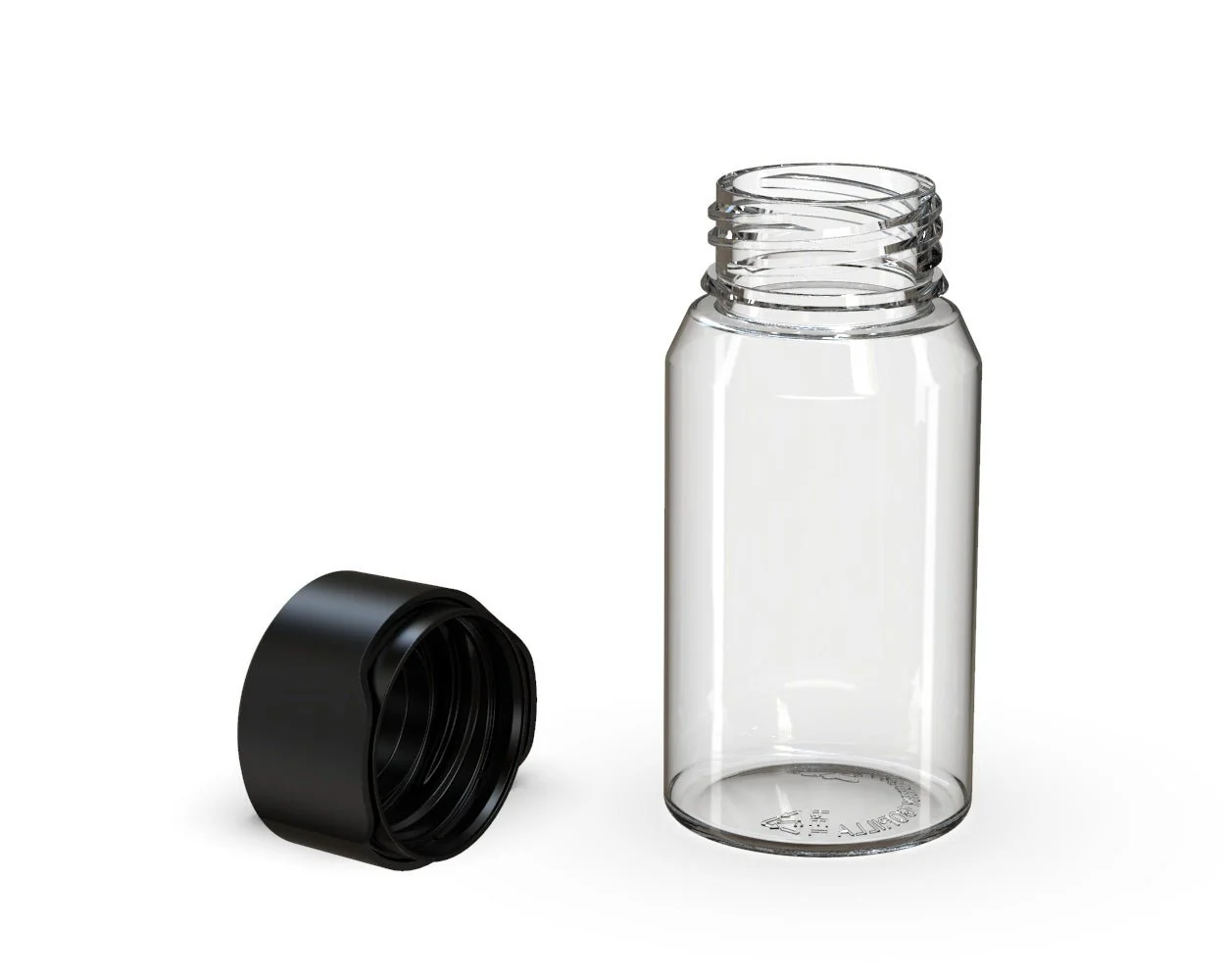 CHUBBY GORILLA | Child Resistant Mini Aviator Shot Bottles Clear | 60mL - w/ Black Lid - 500 Count - Image 5