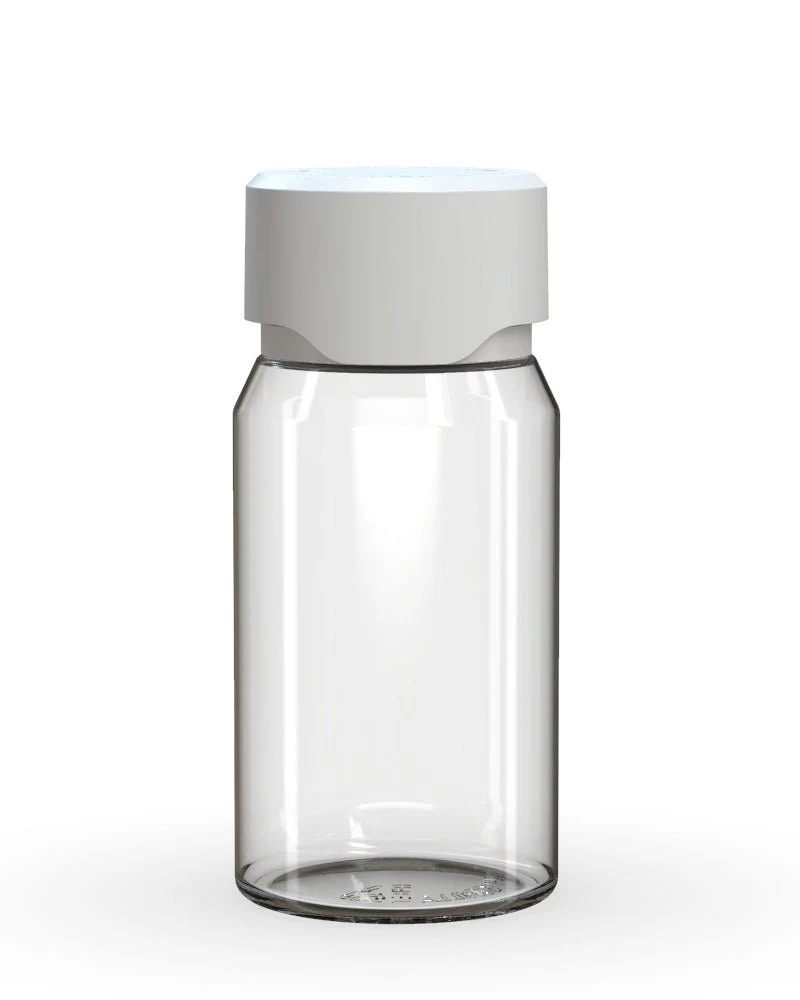 CHUBBY GORILLA | Child Resistant Mini Aviator Shot Bottles Clear | 60mL - w/ White Lid - 500 Count