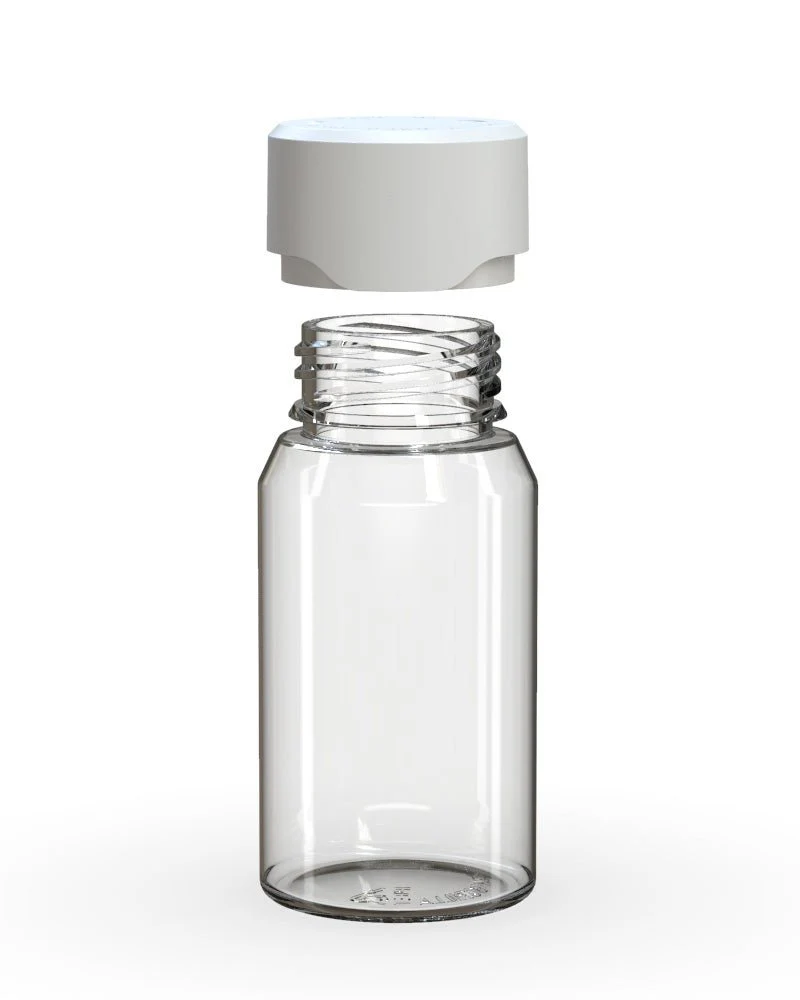 CHUBBY GORILLA | Child Resistant Mini Aviator Shot Bottles Clear | 60mL - w/ White Lid - 500 Count - Image 3