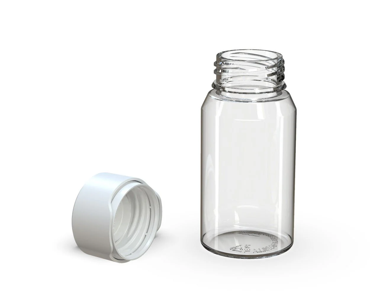 CHUBBY GORILLA | Child Resistant Mini Aviator Shot Bottles Clear | 60mL - w/ White Lid - 500 Count - Image 5