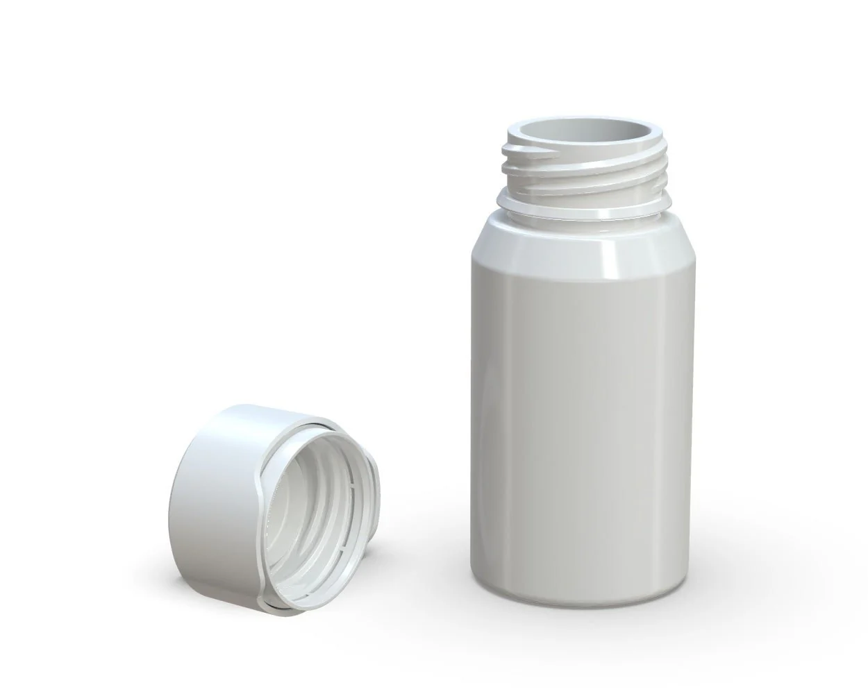 CHUBBY GORILLA | Child Resistant Mini Aviator Shot Bottles White | 60mL - w/ White Lid - 500 Count - Image 5