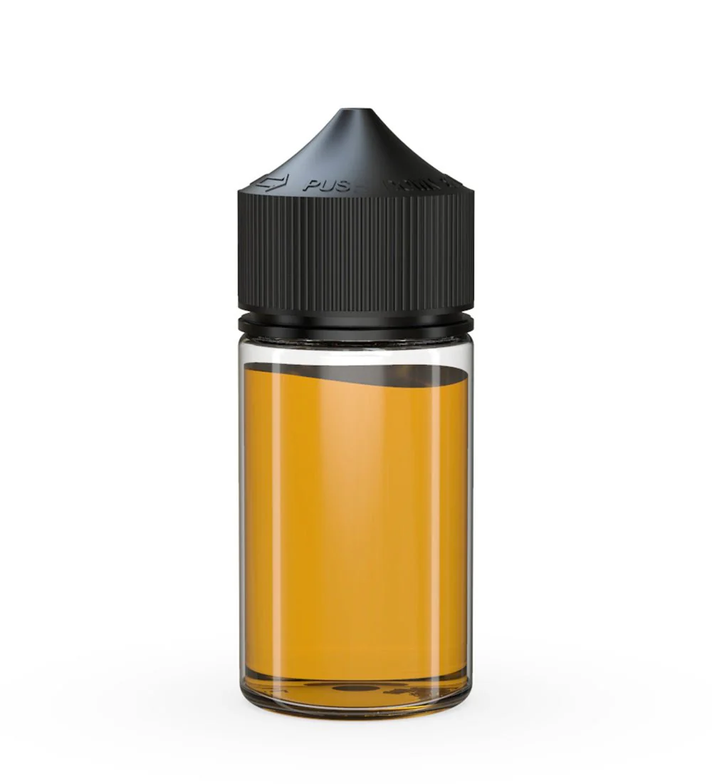 CHUBBY GORILLA | Child Resistant Mini Unicorn PET Dropper Bottles Clear | 60mL - w/ Black Lid - 500 Count - Image 3