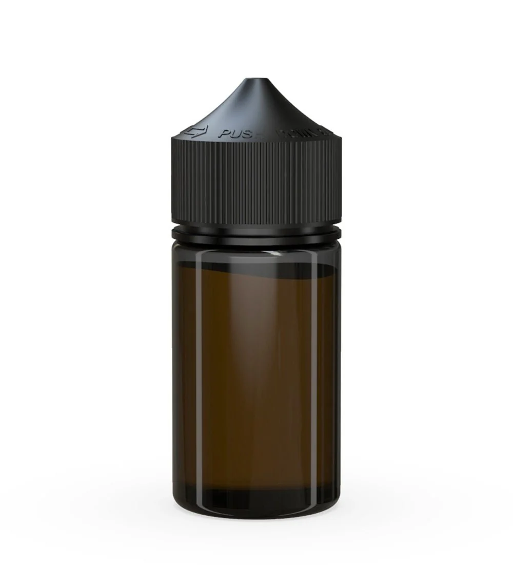 CHUBBY GORILLA | Child Resistant Mini Unicorn PET Dropper Bottles Transparent Black | 60mL - w/ Black Lid - 500 Count - Image 3