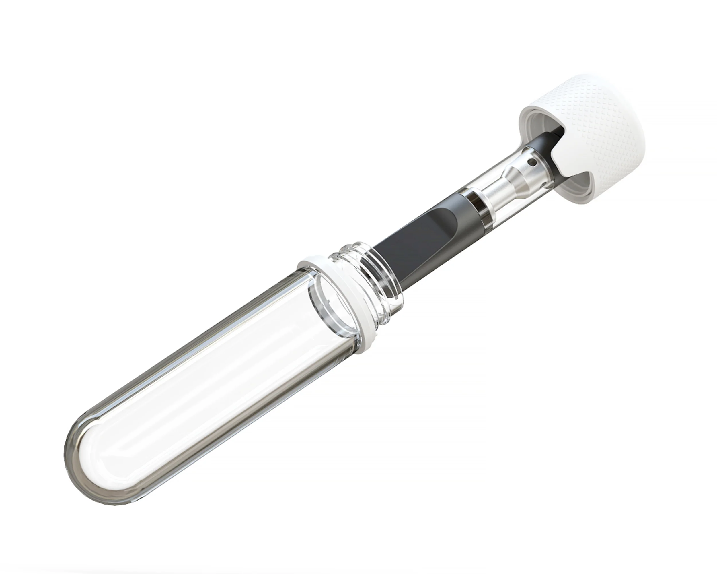 CHUBBY GORILLA | Child Resistant Push Down & Turn Clear Aviator 510 Cartridge Container | 65mm - White Cap - 500 Count - Image 4