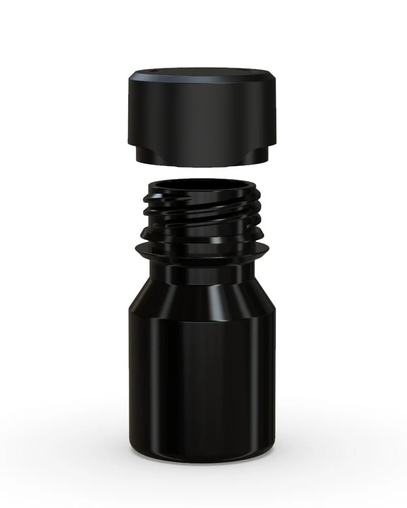 CHUBBY GORILLA | Child Resistant Stubby Aviator Shot Bottles Black | 30mL - w/ Black Lid - 800 Count - Image 3