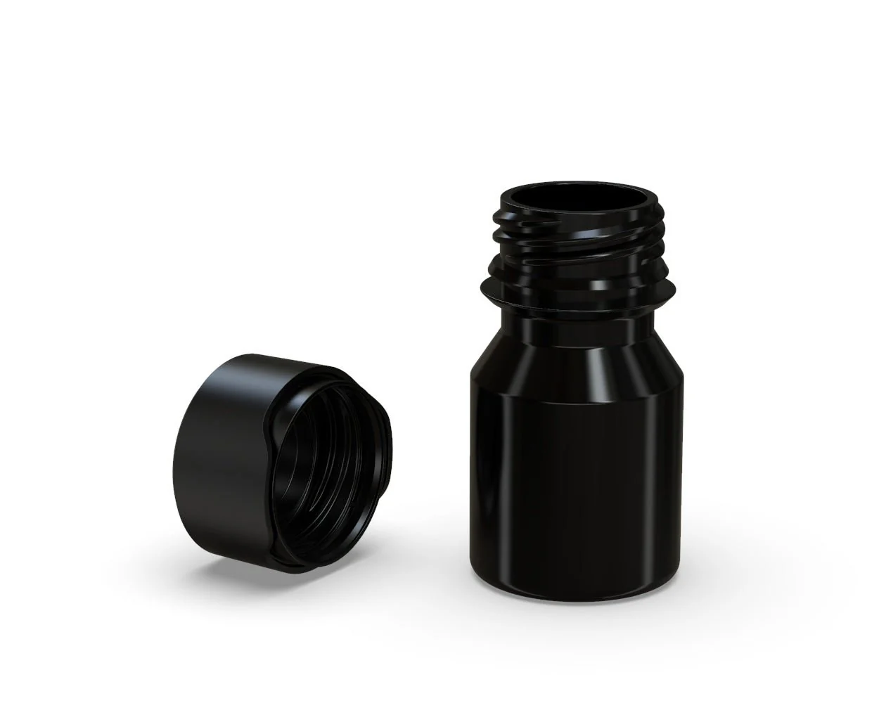 CHUBBY GORILLA | Child Resistant Stubby Aviator Shot Bottles Black | 30mL - w/ Black Lid - 800 Count - Image 5
