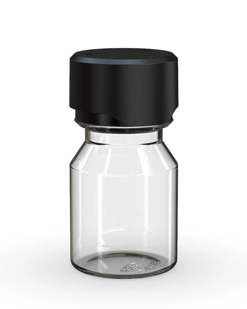 CHUBBY GORILLA | Child Resistant Stubby Aviator Shot Bottles Clear | 30mL - w/ Black Lid - 800 Count - Image 2