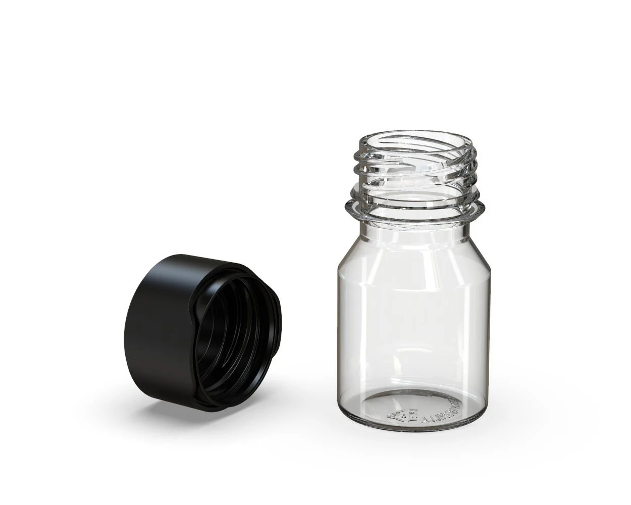 CHUBBY GORILLA | Child Resistant Stubby Aviator Shot Bottles Clear | 30mL - w/ Black Lid - 800 Count - Image 5
