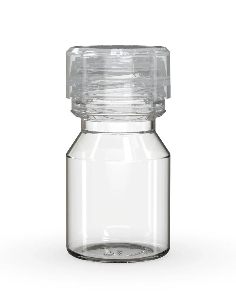 CHUBBY GORILLA | Child Resistant Stubby Aviator Shot Bottles Clear | 30mL - w/ Clear Lid - 800 Count