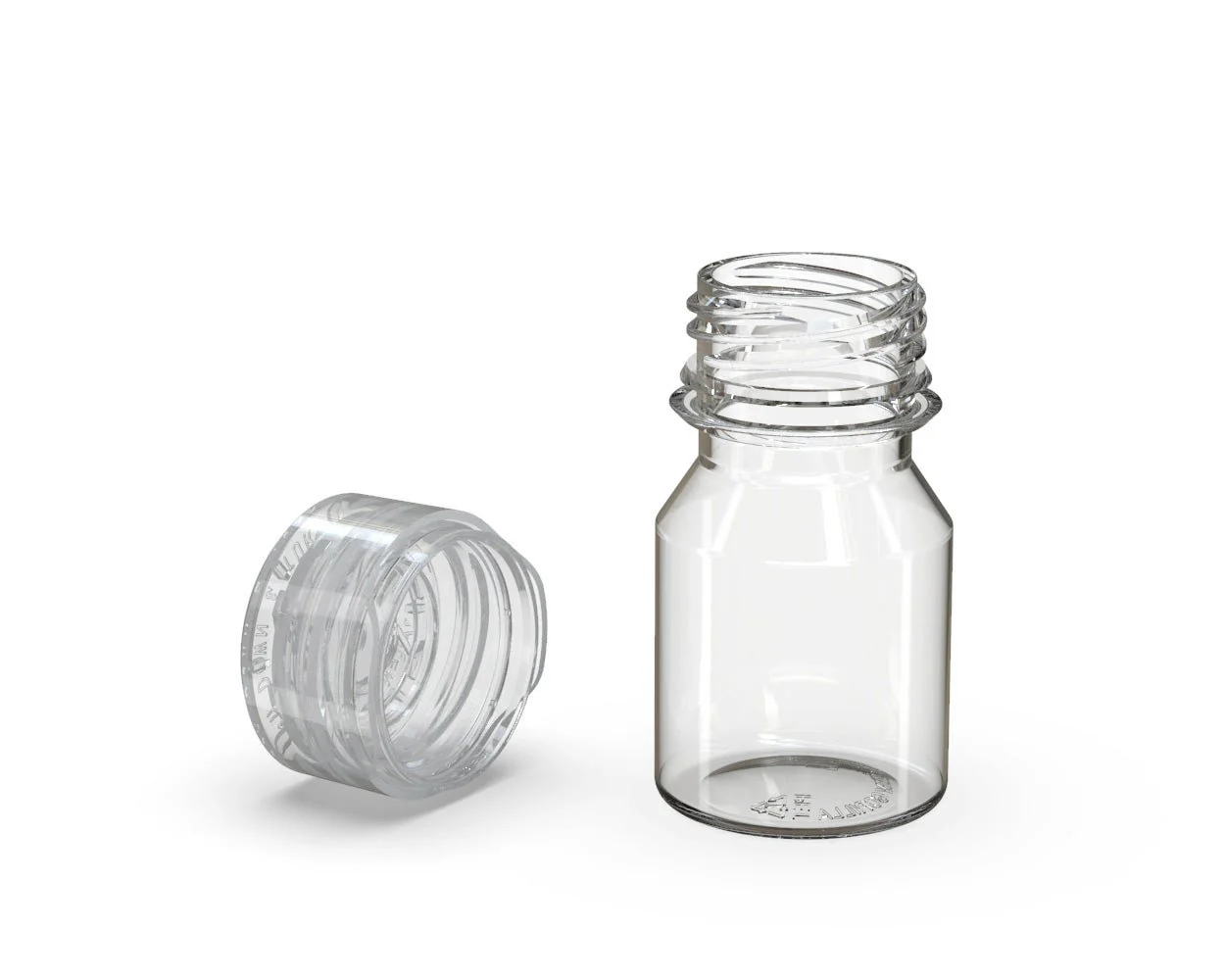 CHUBBY GORILLA | Child Resistant Stubby Aviator Shot Bottles Clear | 30mL - w/ Clear Lid - 800 Count - Image 5