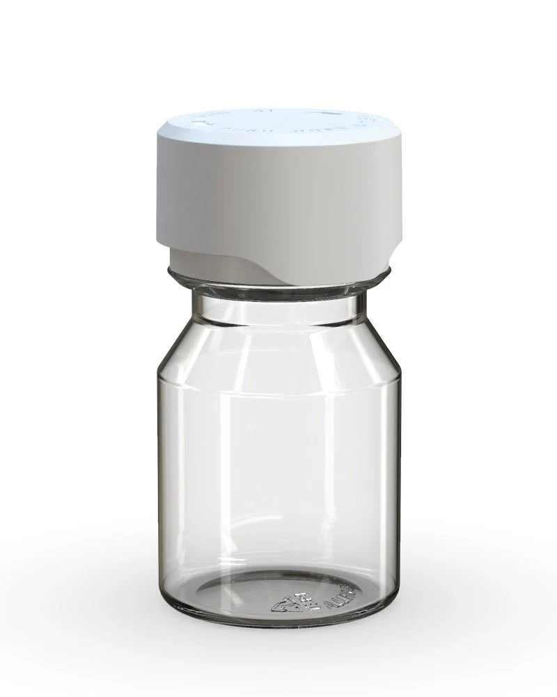 CHUBBY GORILLA | Child Resistant Stubby Aviator Shot Bottles Clear | 30mL - w/ White Lid - 800 Count - Image 2