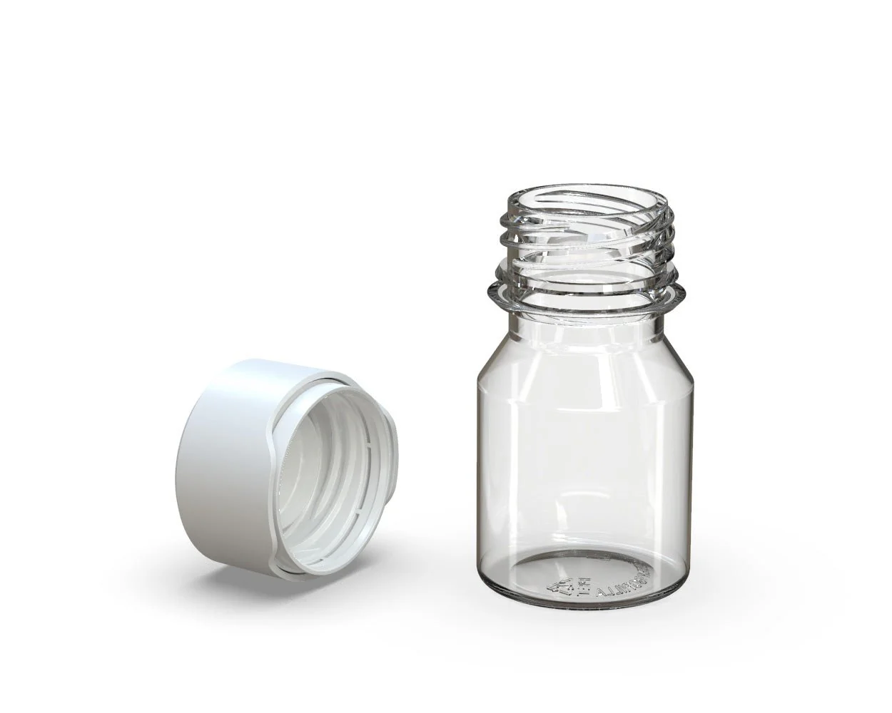 CHUBBY GORILLA | Child Resistant Stubby Aviator Shot Bottles Clear | 30mL - w/ White Lid - 800 Count - Image 5