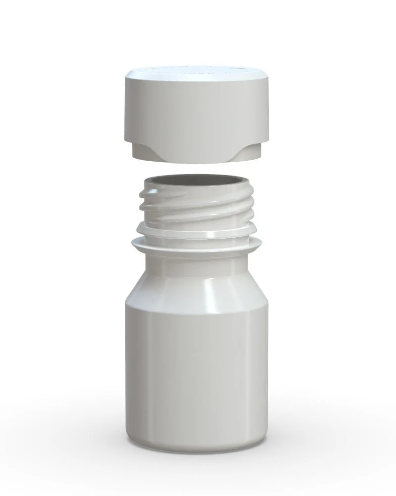 CHUBBY GORILLA | Child Resistant Stubby Aviator Shot Bottles White | 30mL - w/ White Lid - 800 Count - Image 3