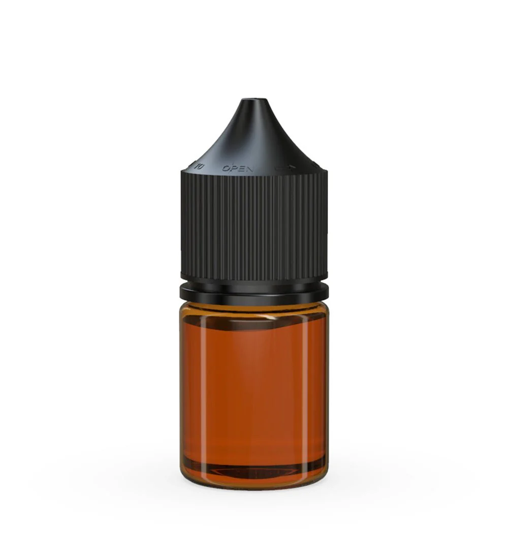 CHUBBY GORILLA | Child Resistant Stubby Unicorn PET Dropper Bottles Amber | 20mL - w/ Black Lid - 1000 Count - Image 3