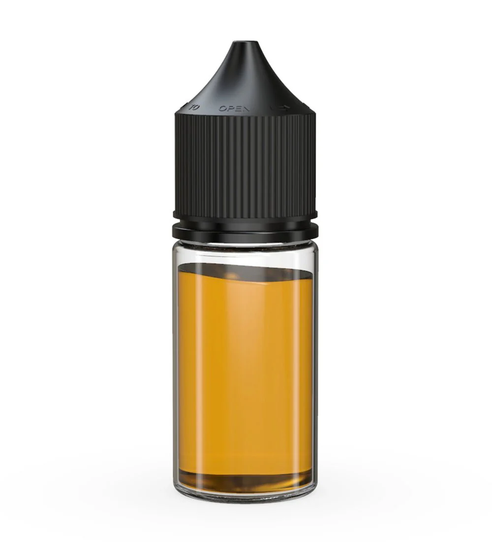 CHUBBY GORILLA | Child Resistant Stubby Unicorn PET Dropper Bottles Clear | 30mL - w/ Black Lid - 1000 Count - Image 3
