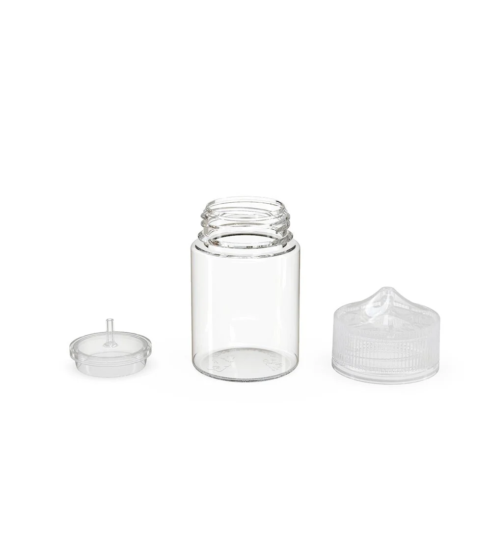 CHUBBY GORILLA | Child Resistant Stubby Unicorn PET Dropper Bottles Clear | 60mL - w/ Clear Lid - 500 Count - Image 4