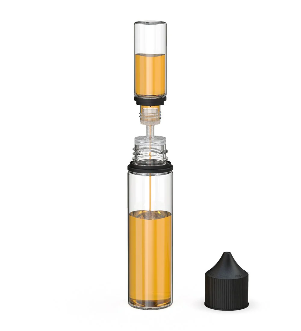 CHUBBY GORILLA | Child Resistant Unicorn V3 PET Dropper Bottles Clear | 15mL - w/ Black Reducer - 1000 Count - Image 4