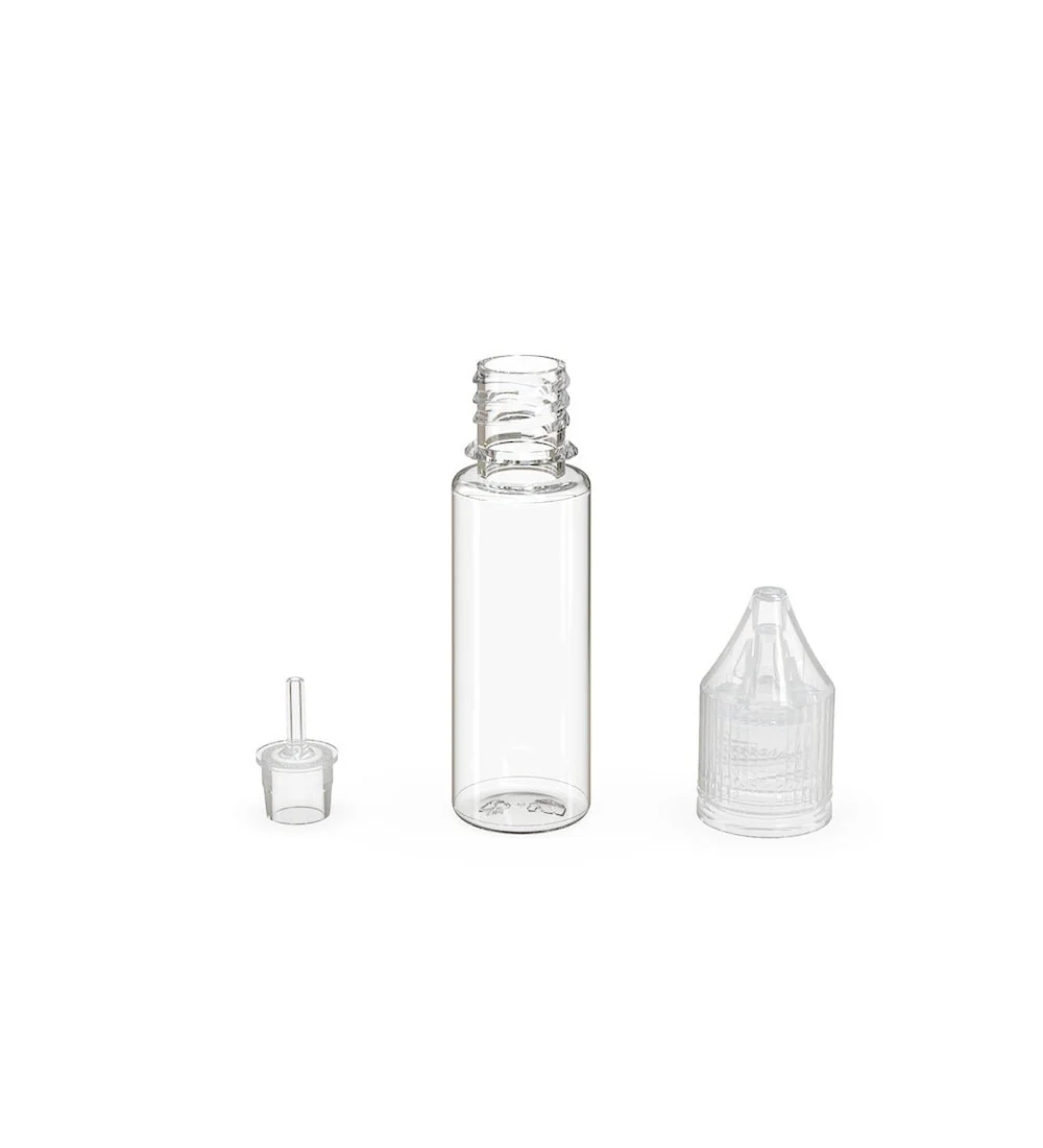 CHUBBY GORILLA | Child Resistant Unicorn V3 PET Dropper Bottles Clear | 15mL - w/ Clear Reducer - 1000 Count - Image 3