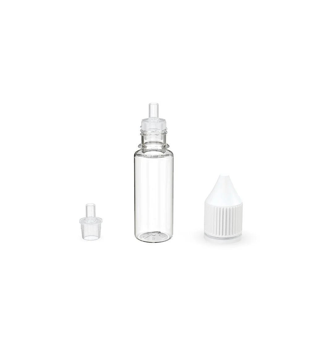 CHUBBY GORILLA | Child Resistant Unicorn V3 PET Dropper Bottles Clear | 15mL - w/ White Reducer - 1000 Count - Image 6