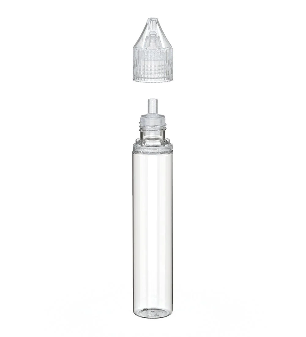 CHUBBY GORILLA | Child Resistant Unicorn V3 PET Dropper Bottles Clear | 30mL - w/ Clear Reducer - 1000 Count - Image 2