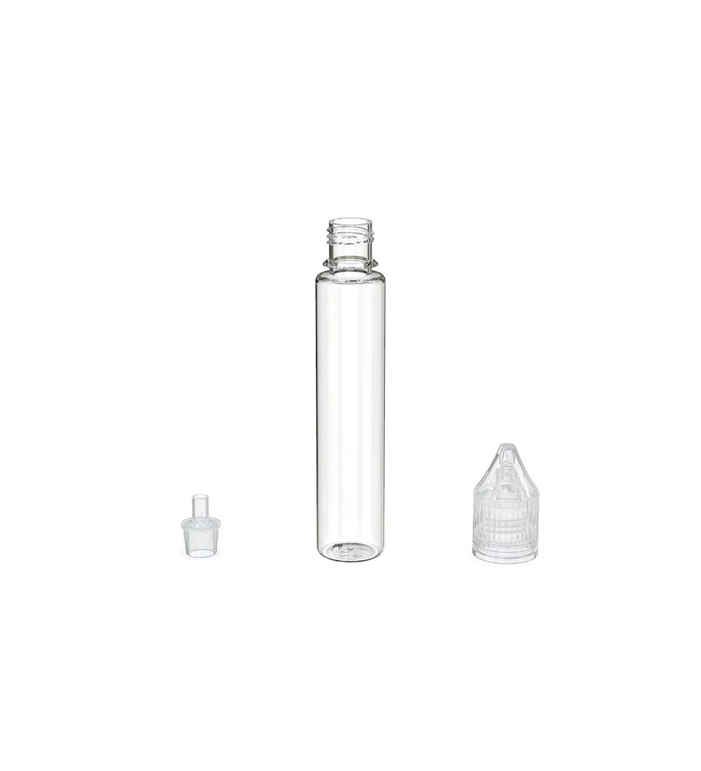 CHUBBY GORILLA | Child Resistant Unicorn V3 PET Dropper Bottles Clear | 30mL - w/ Clear Reducer - 1000 Count - Image 3