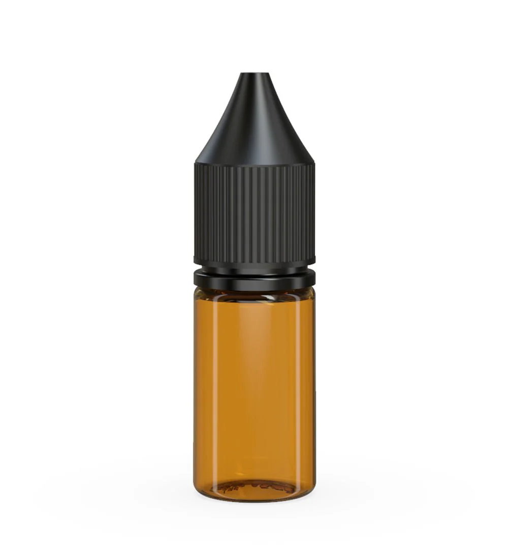 CHUBBY GORILLA | Child Resistant Unicorn V3 PET Dropper Bottles Amber | 10mL - w/ Black Lid - 2000 Count