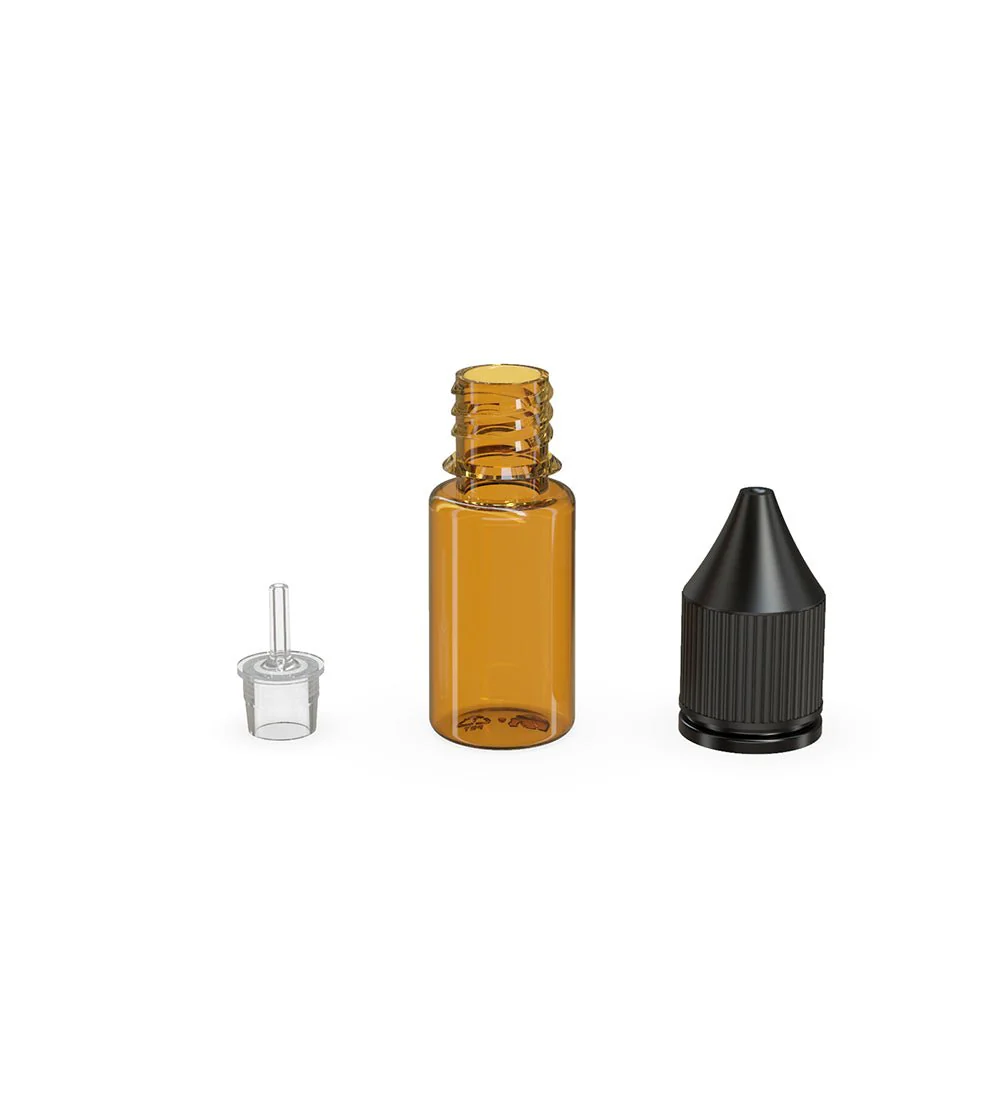 CHUBBY GORILLA | Child Resistant Unicorn V3 PET Dropper Bottles Amber | 10mL - w/ Black Lid - 2000 Count - Image 4