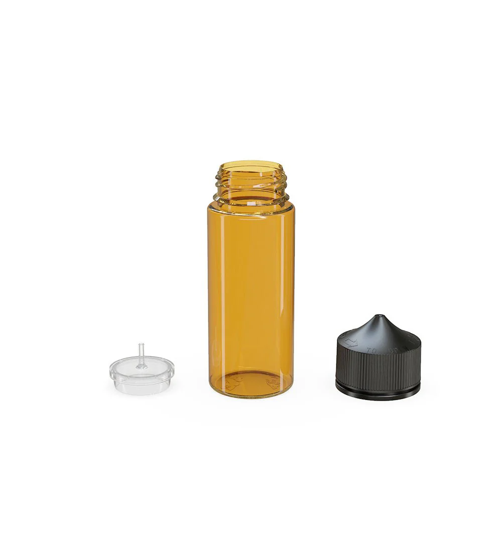 CHUBBY GORILLA | Child Resistant Unicorn V3 PET Dropper Bottles Amber | 120mL - w/ Black Lid - 400 Count - Image 4