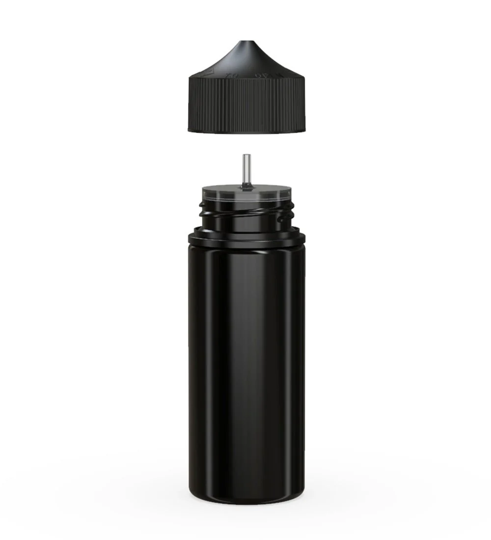 CHUBBY GORILLA | Child Resistant Unicorn V3 PET Dropper Bottles Black | 120mL - w/ Black Lid - 400 Count - Image 2