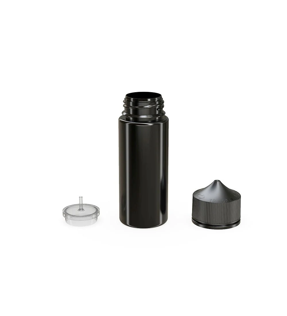 CHUBBY GORILLA | Child Resistant Unicorn V3 PET Dropper Bottles Black | 120mL - w/ Black Lid - 400 Count - Image 3