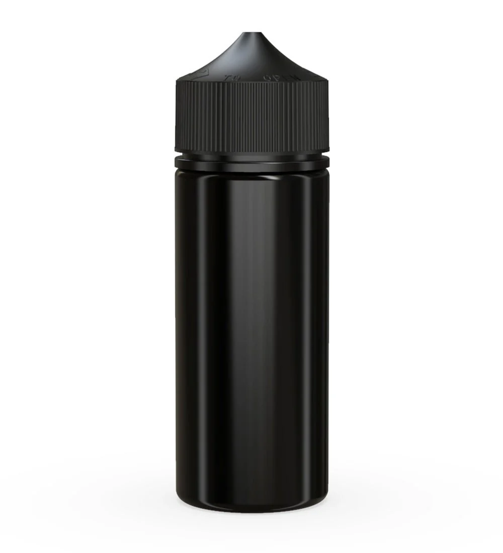 CHUBBY GORILLA Child Resistant Unicorn V3 PET Dropper Bottles Black | 120mL - w/ Black Lid | Sample