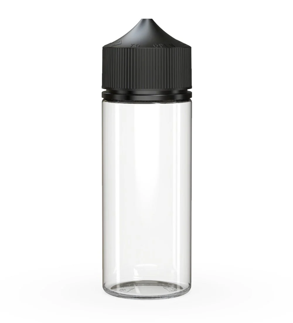 CHUBBY GORILLA | Child Resistant Unicorn V3 PET Dropper Bottles Clear | 120mL - w/ Black Lid - 400 Count