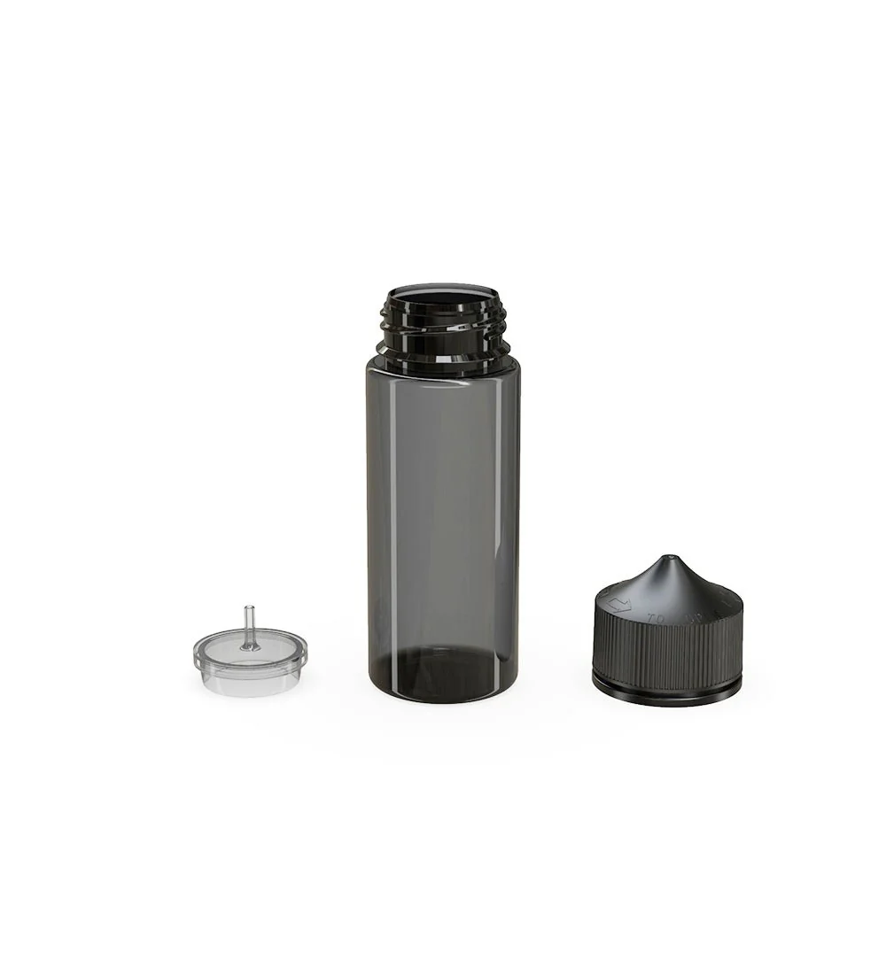 CHUBBY GORILLA | Child Resistant Unicorn V3 PET Dropper Bottles Transparent Black | 120mL - w/ Black Lid - 400 Count - Image 4