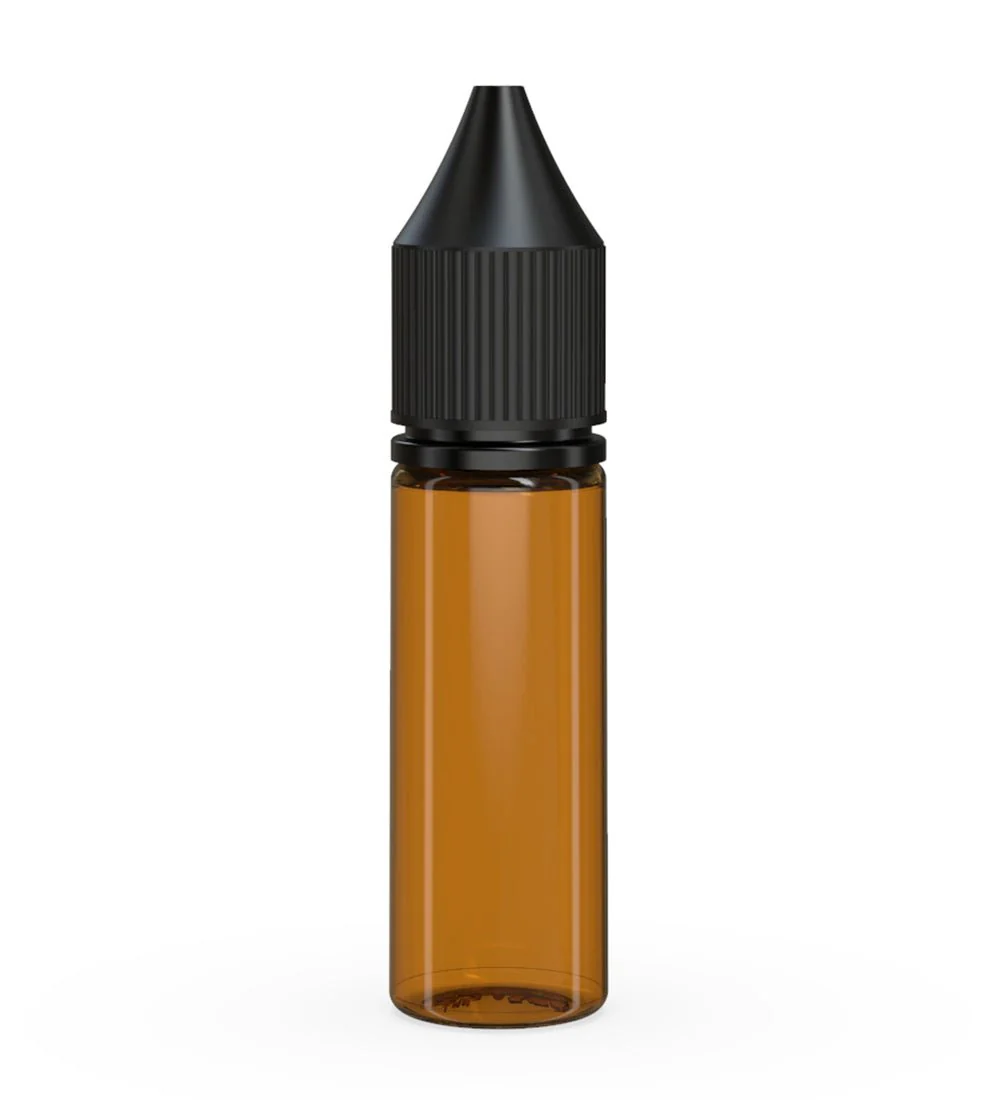CHUBBY GORILLA | Child Resistant Unicorn V3 PET Dropper Bottles Amber | 16.5mL - w/ Black Lid - 1000 Count