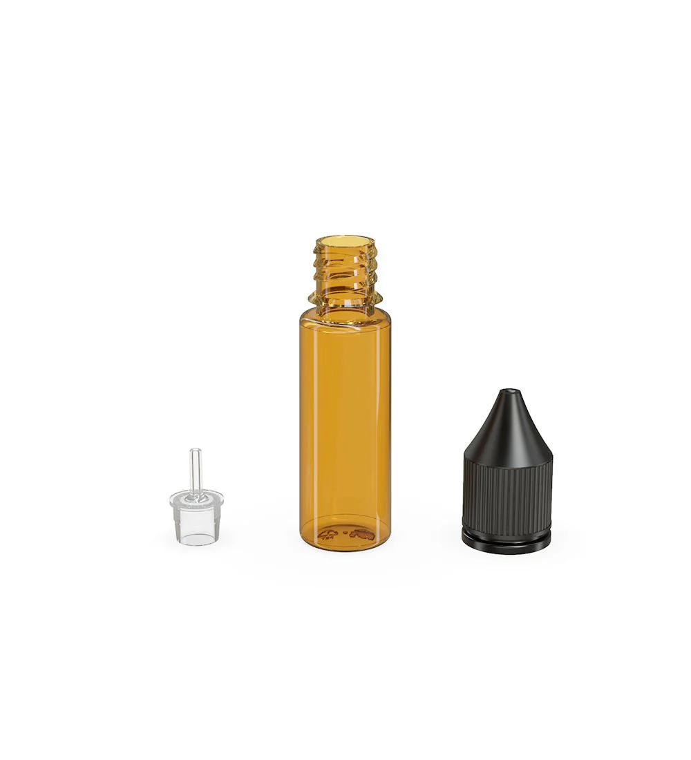 CHUBBY GORILLA | Child Resistant Unicorn V3 PET Dropper Bottles Amber | 16.5mL - w/ Black Lid - 1000 Count - Image 4