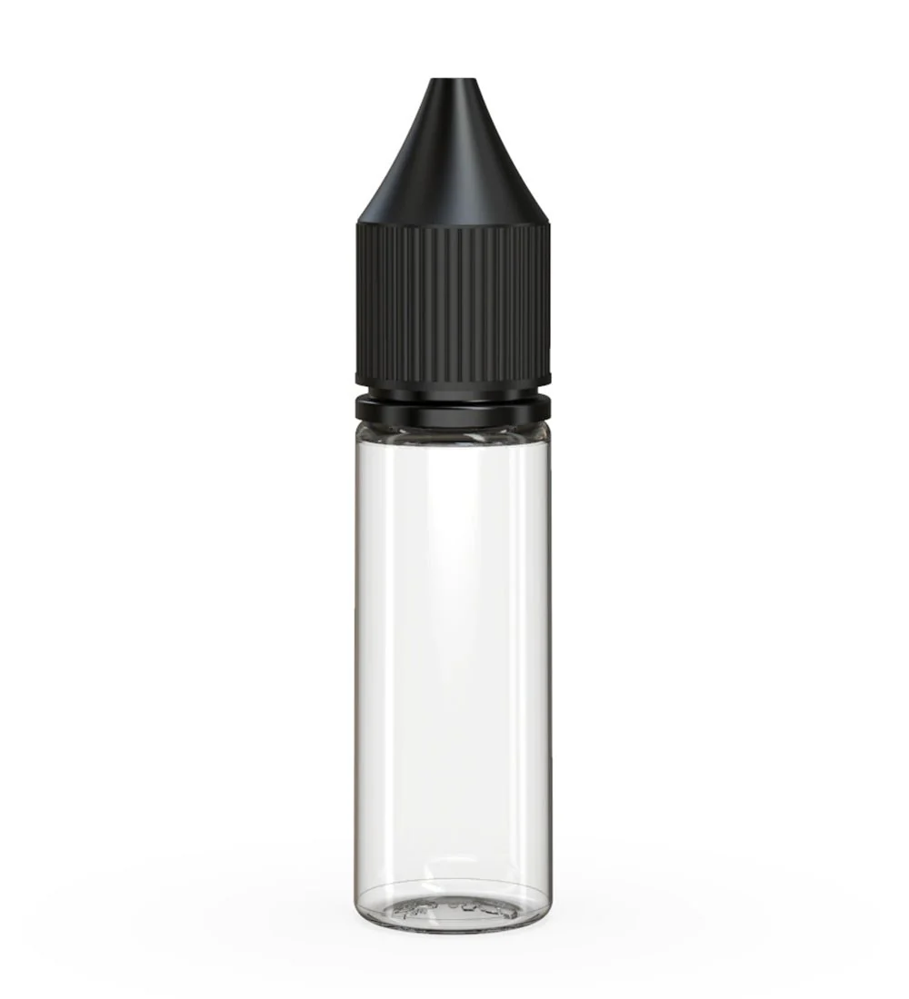 CHUBBY GORILLA | Child Resistant Unicorn V3 PET Dropper Bottles Clear | 16.5mL - w/ Black Lid - 1000 Count