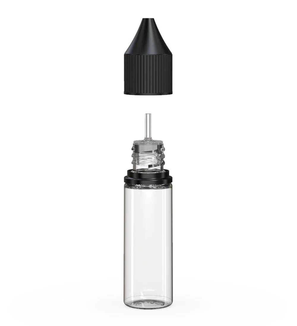 CHUBBY GORILLA | Child Resistant Unicorn V3 PET Dropper Bottles Clear | 16.5mL - w/ Black Lid - 1000 Count - Image 2