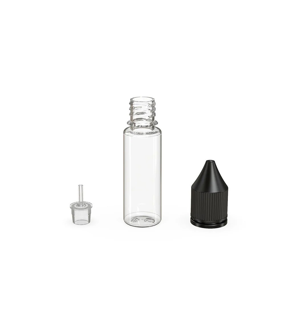 CHUBBY GORILLA | Child Resistant Unicorn V3 PET Dropper Bottles Clear | 16.5mL - w/ Black Lid - 1000 Count - Image 4