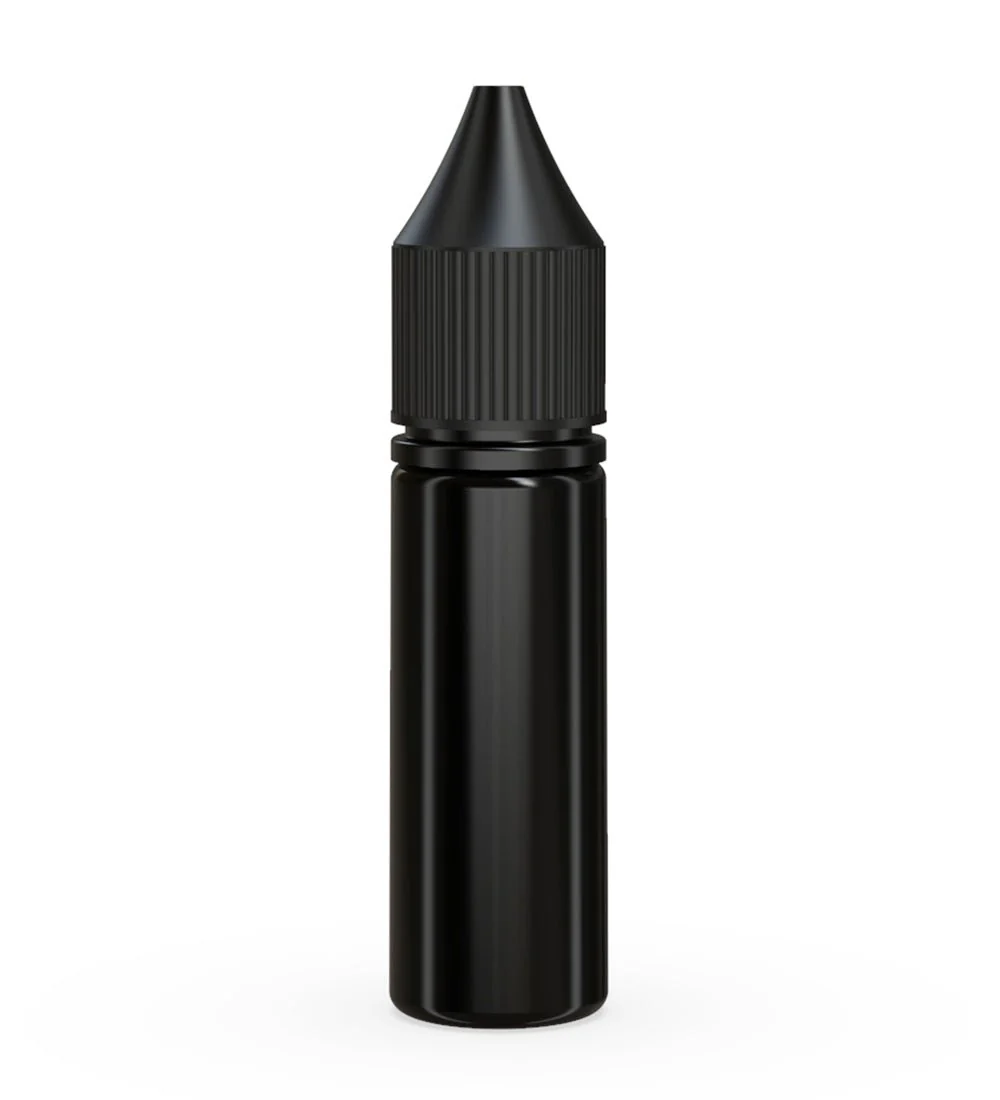 CHUBBY GORILLA | Child Resistant Unicorn V3 PET Dropper Bottles Opaque Black | 16.5mL - w/ Black Lid - 1000 Count